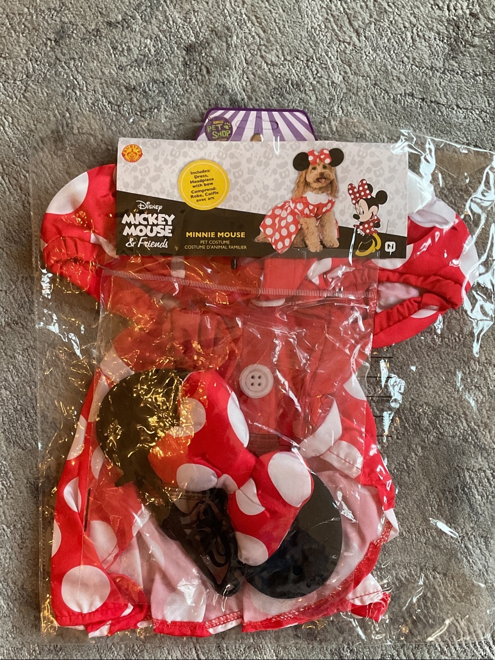 Disney Minnie Mouse Red & White Polka Dot Pet Costume with Bow